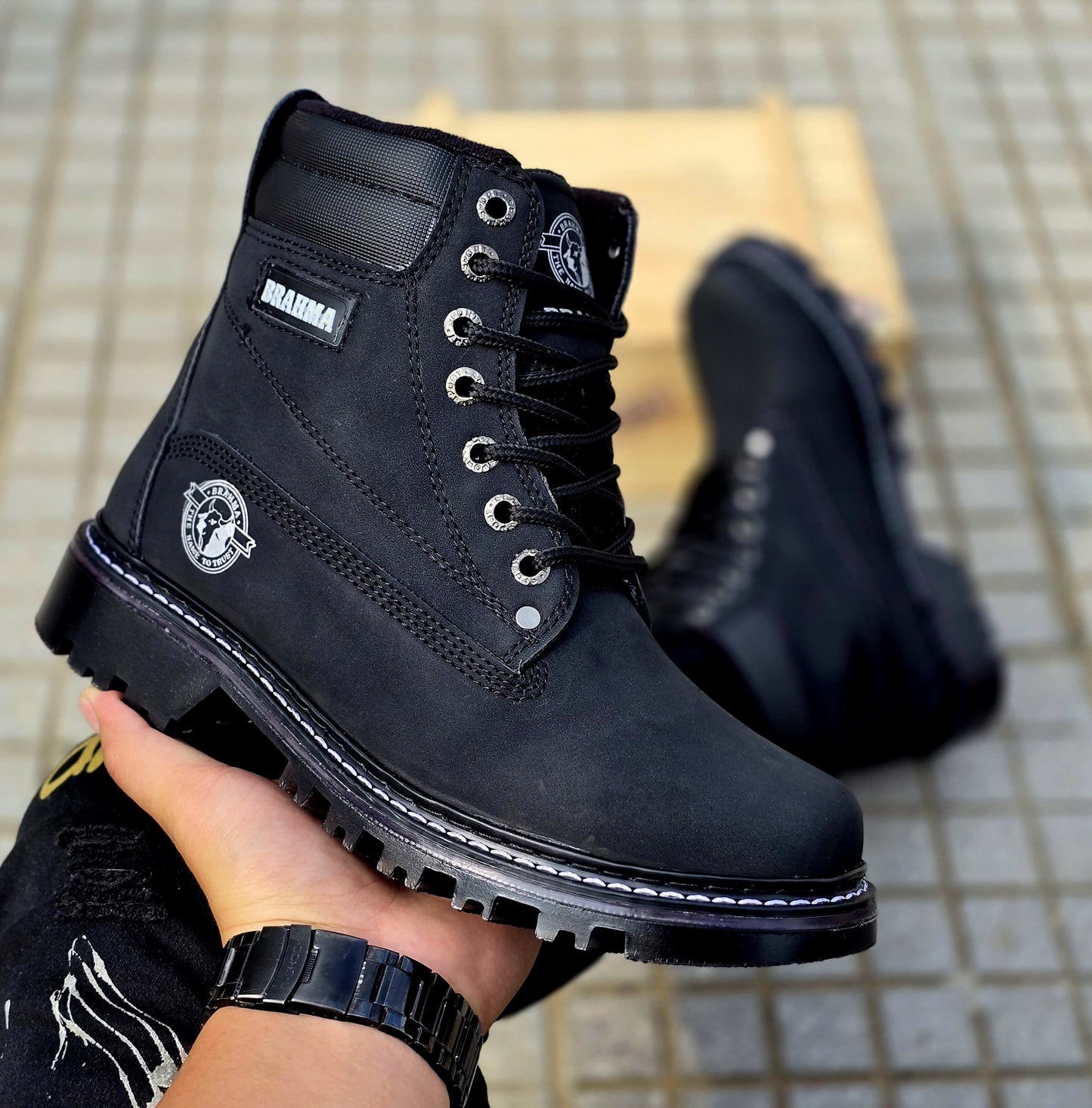 Botas Brahma Caballero 100% Cosidas + ¡3 Pares de Medias Gratis!