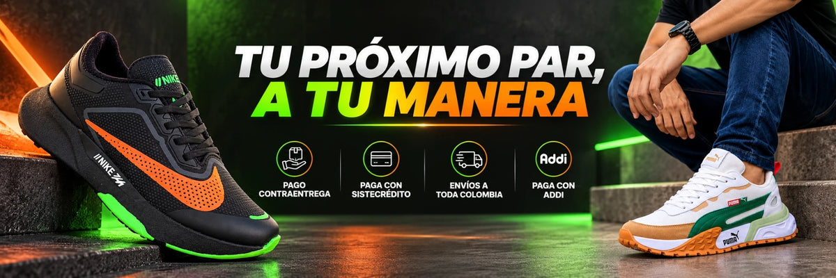 Tu próximo par, a tu manera — Pago contraentrega, Sistecrédito, envíos a toda Colombia y Addi